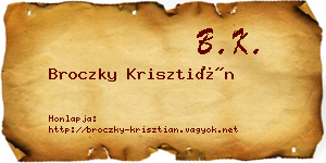 Broczky Krisztián névjegykártya